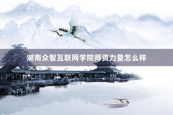 湖南众智互联网学院师资力量怎么样
