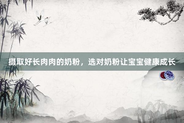 摄取好长肉肉的奶粉，选对奶粉让宝宝健康成长